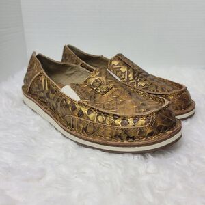 ARIAT Cruiser Womens Slip On Size 9.5 Copper Blanket Embossed Shoes